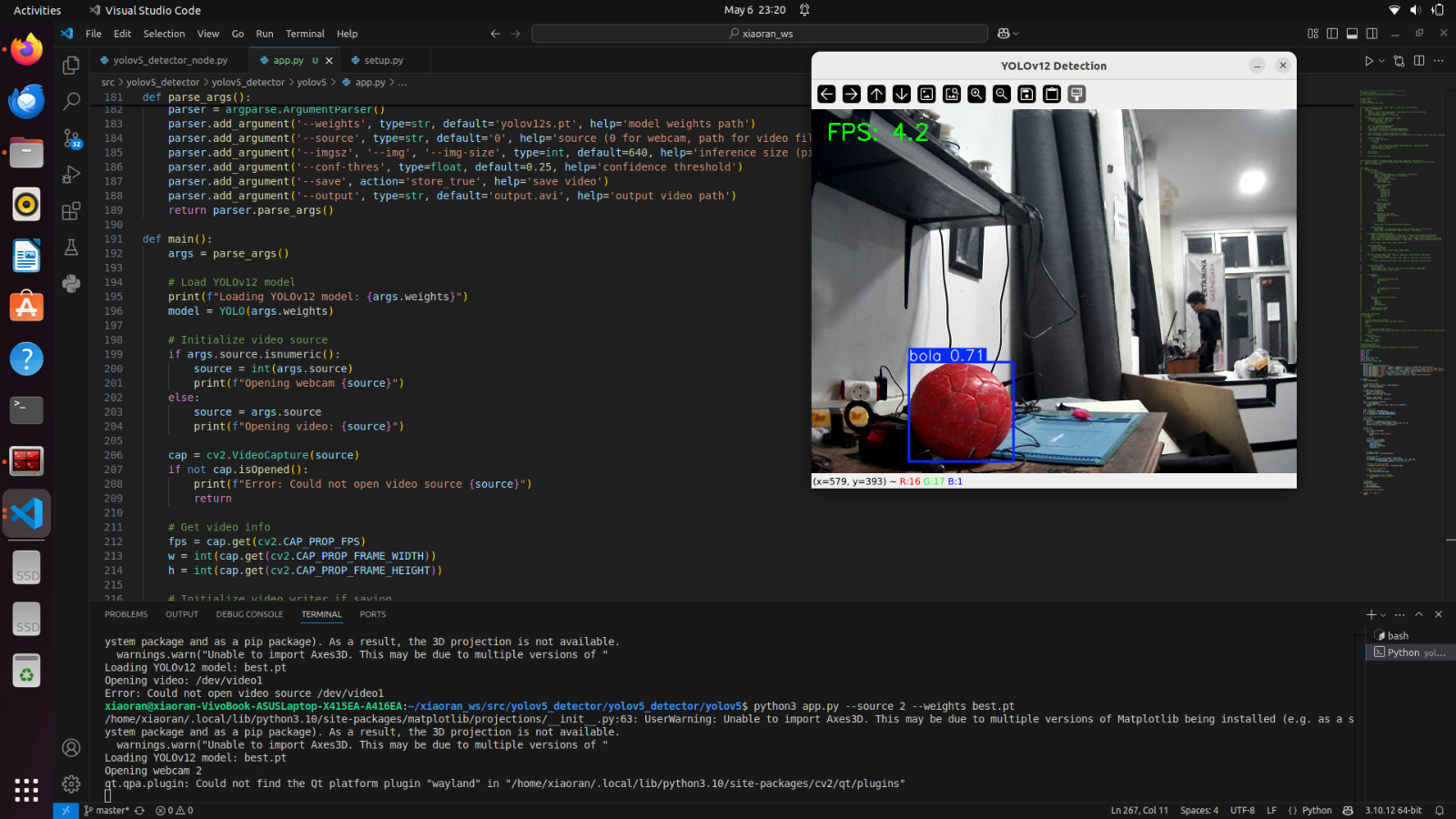 YOLOv5 Object Detection in ROS2